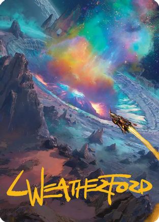Meteor Crater Art Card (Gold-Stamped Signature) (AAEOE-045) - Art Series: Edge of Eternities