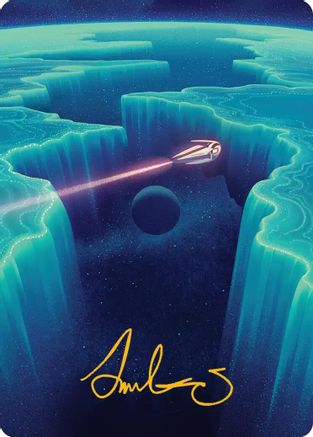 Cascading Cataracts Art Card (50/54) (Gold-Stamped Signature) (AAEOE-050) - Art Series: Edge of Eternities