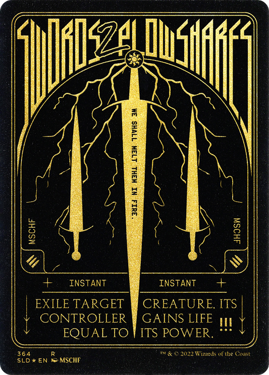 Swords to Plowshares (Foil Etched) (Gold) (SLD-364) - Secret Lair Drop Foil