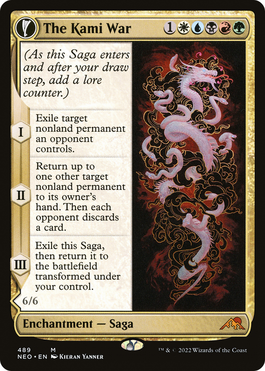 The Kami War (Extended Art) (NEO-489) - Kamigawa: Neon Dynasty: (Extended Art, fandfc, enchantment)