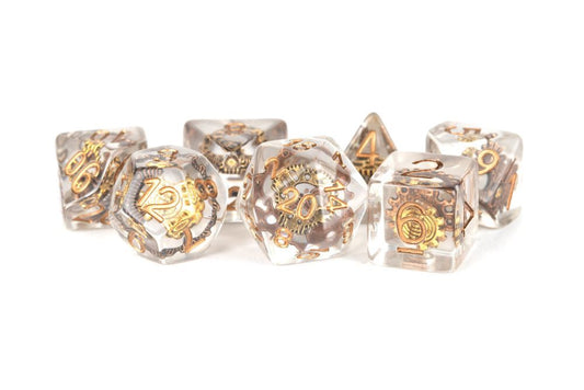 Fanroll: 16mm Resin Polyhedral Dice Set: Gear Dice