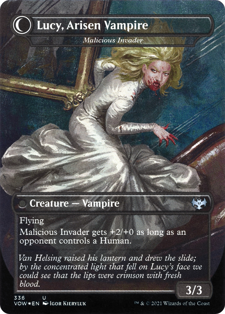 Lucy Westenra - Innocent Traveler (VOW-336) - Innistrad: Crimson Vow: (Double Faced Transform) (Borderless) Foil