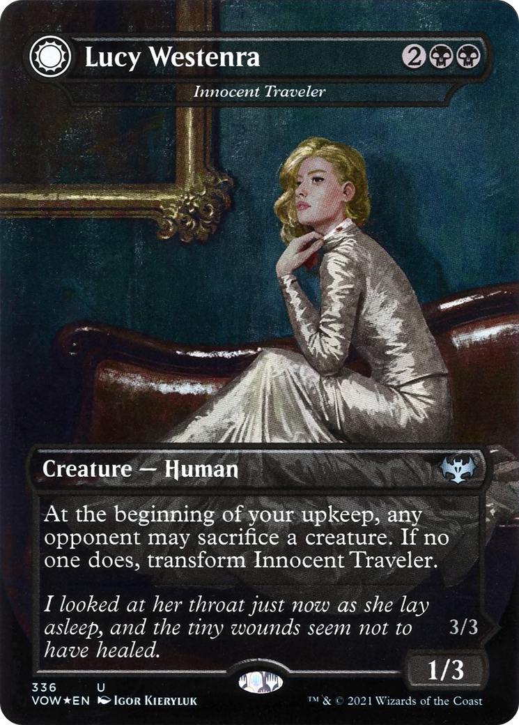 Lucy Westenra - Innocent Traveler (VOW-336) - Innistrad: Crimson Vow: (Double Faced Transform) (Borderless) Foil