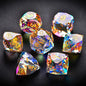 Crystal Angled Glass Dice Set - Rainbow Gemstone