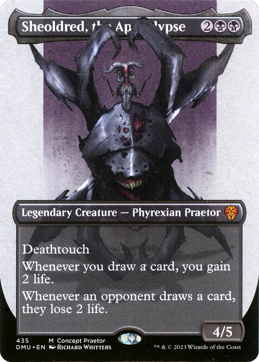 Sheoldred, the Apocalypse (Concept Praetor) (ONE-435) - Dominaria United (Borderless) Foil