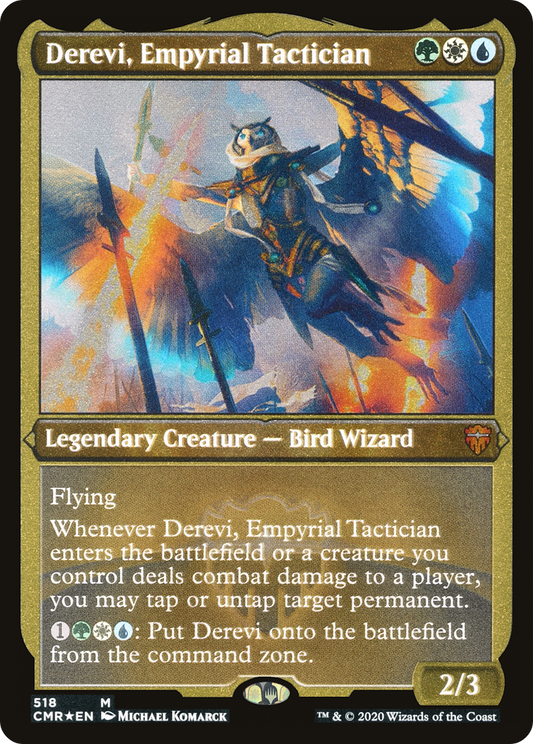 Derevi, Empyrial Tactician (Foil Etched) (CMR-518) - Commander Legends Foil