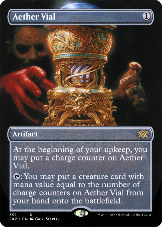 Aether Vial (Borderless) (2X2-391) - Double Masters 2022 (Borderless) Foil