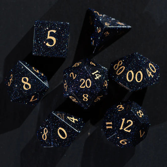 Cosmic Veil Dice Set - Blue Sandstone