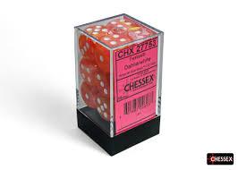 Chessex Festive Dahlia/White 16mm d6 Dice Block