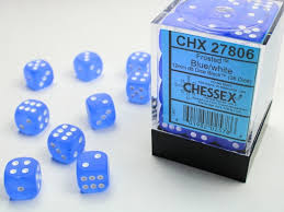 CHX 27806 Frosted Blue/White 12mm d6 (36)