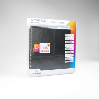 Gamegenic 24- Pocket Pages Side Loading Black (10 Pack)