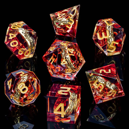 Lord of the Rings - One ring Red Gold Dice Set