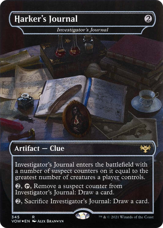 Harker's Journal - Investigator's Journal (VOW-345) - Innistrad: Crimson Vow / Harker's Journal (Borderless) Foil