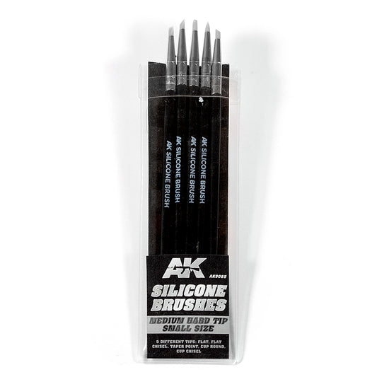 AK Interactive - Brushes - Silicone Medium Hard Tip Small Brushes Set AK9085