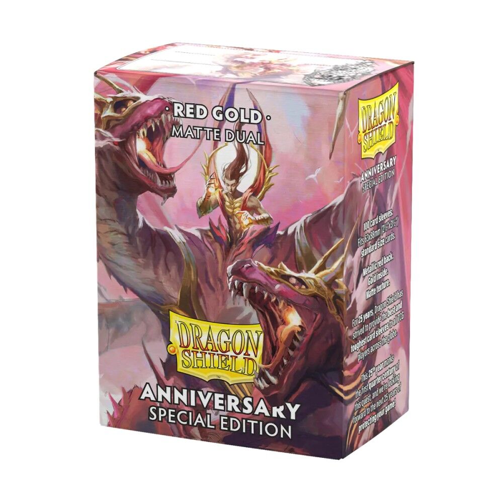 Dragon Shield: 100 Sleeves – Matte Dual – Pomegranate & Gold