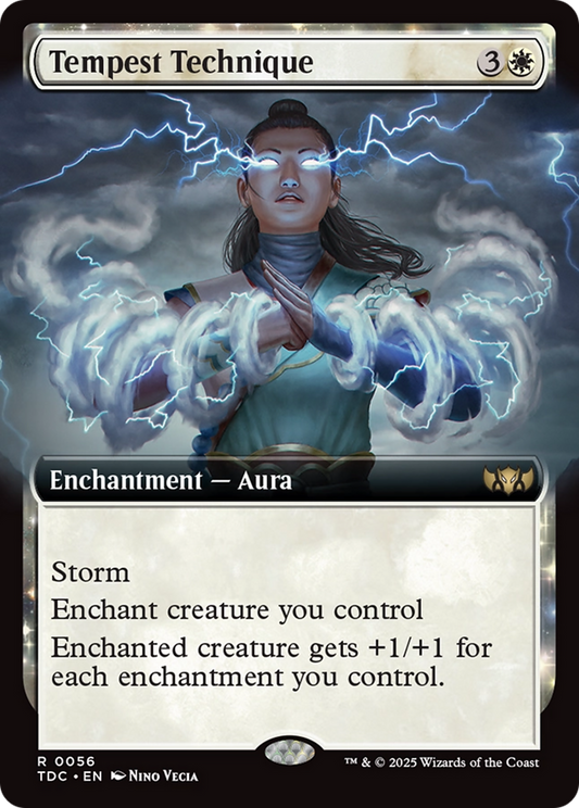 Tempest Technique (TDC-056) - Commander: Tarkir: Dragonstorm: (enchantment, Extended Art)