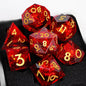 Embercrown Inferno – The Crimson Gilded Dice Set Red 7 Piece