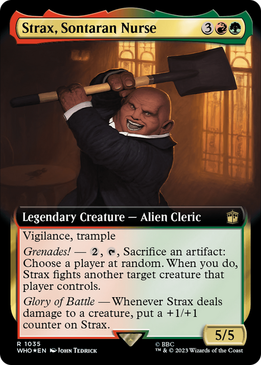 Strax, Sontaran Nurse (Extended Art) (Surge Foil) (WHO-1035) - Doctor Who: (Extended Art) Foil