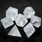 Enchanted Glass DnD Dice Set - Frosted White Cracked Glass