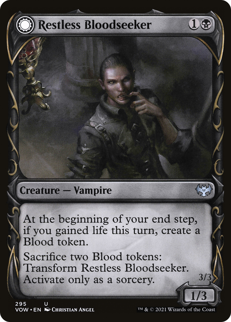 Restless Bloodseeker (Showcase) (VOW-295) - Innistrad: Crimson Vow: (Showcase, Double Faced Transform) Foil
