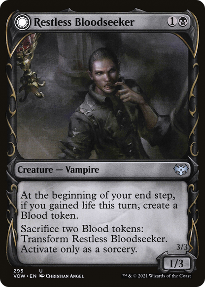 Restless Bloodseeker (Showcase) (VOW-295) - Innistrad: Crimson Vow: (Showcase, Double Faced Transform) Foil