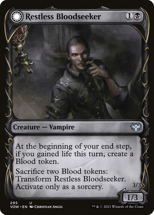Restless Bloodseeker (Showcase) (VOW-295) - Innistrad: Crimson Vow: (Showcase, Double Faced Transform) Foil