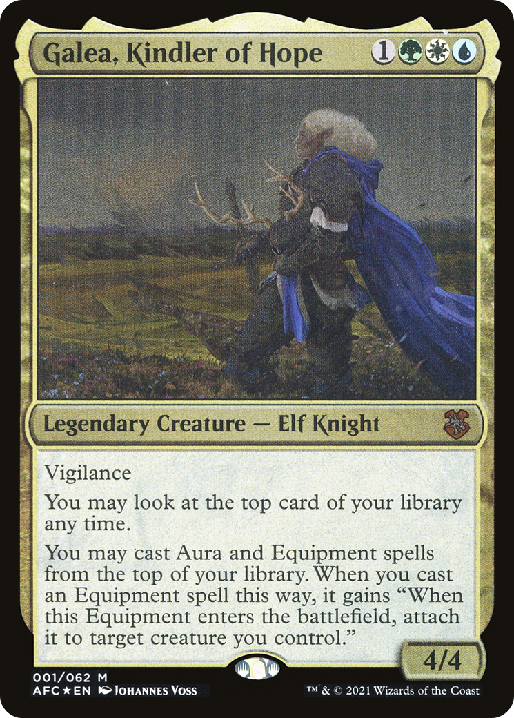 Galea, Kindler of Hope (Display Commander) - Thick Stock (AFC-001) - Forgotten Realms Commander Display Commanders Foil