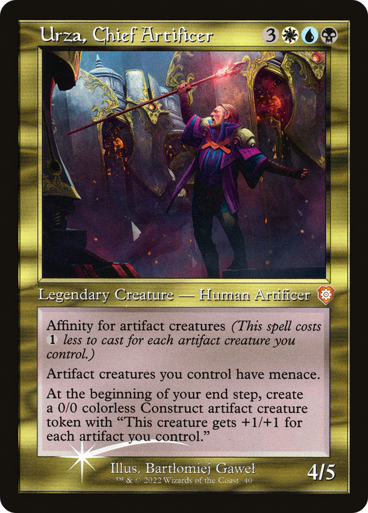 Urza, Chief Artificer (Display Commander) - Thick Stock (BRC-040) - The Brothers' War Commander Foil