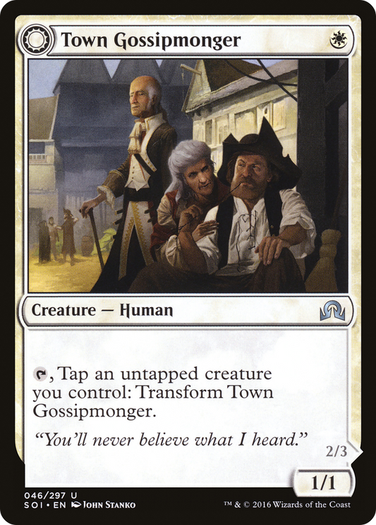 Town Gossipmonger (SOI-046) - Shadows over Innistrad: (Double Faced Transform) Foil