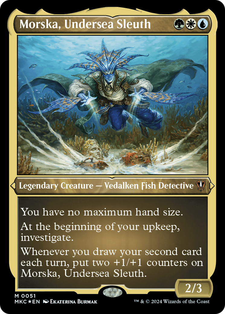 Morska, Undersea Sleuth (Display Commander) - Thick Stock (MKC-051) - Murders at Karlov Manor Commander Foil