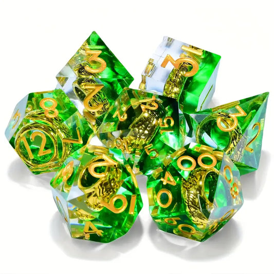 Lord of the Rings - One ring Green Gold Dice Set