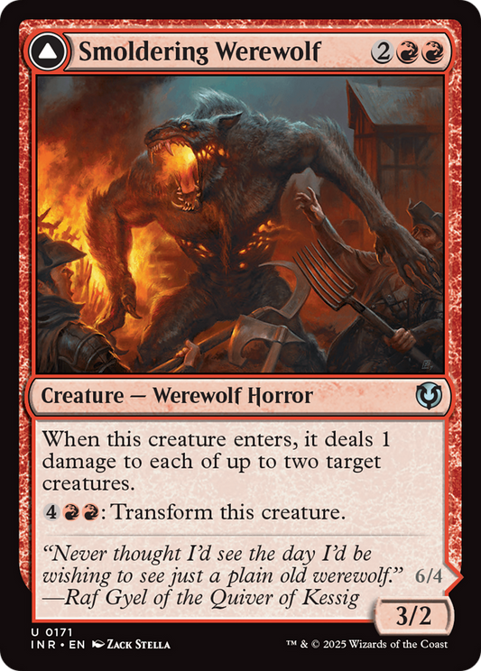 Smoldering Werewolf // Erupting Dreadwolf (INR-171) - Innistrad Remastered Foil