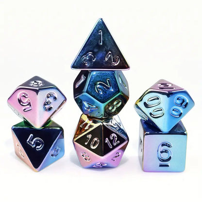 Rainbow Electroplated Dice Set