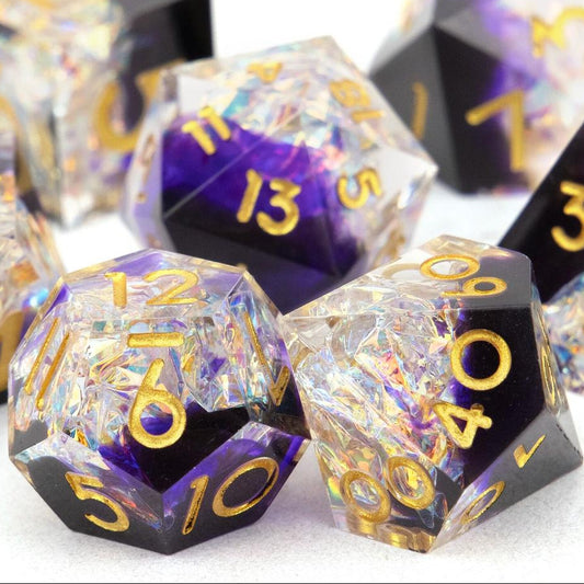 Majestic Depths Purple Glimmer DnD Dice Set
