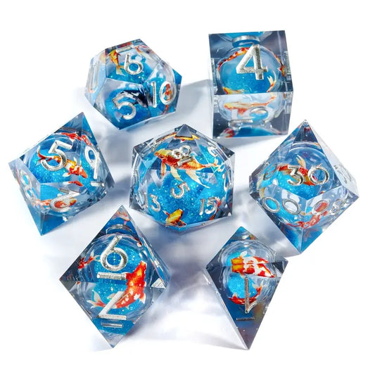 Koi Fish Liquid Core Dice Set