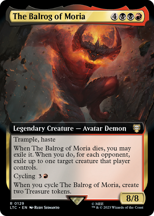 The Balrog of Moria (Extended Art) (LTC-129) - Tales of Middle-earth Commander: (Extended Art) Foil