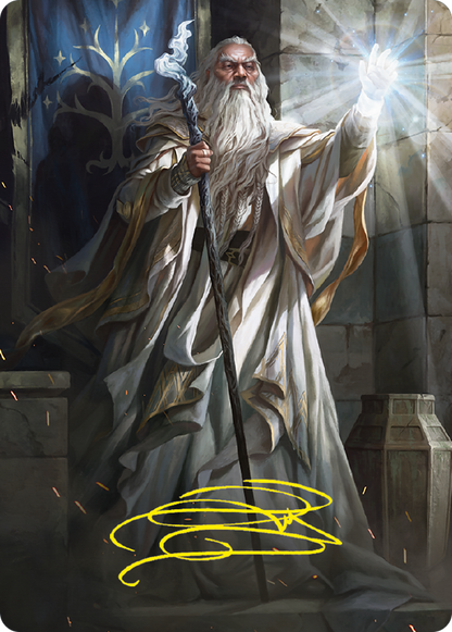 Gandalf the White Art Card (Gold-Stamped Signature) (ASLTR-003) - Tales of Middle-earth Art Series (Borderless)
