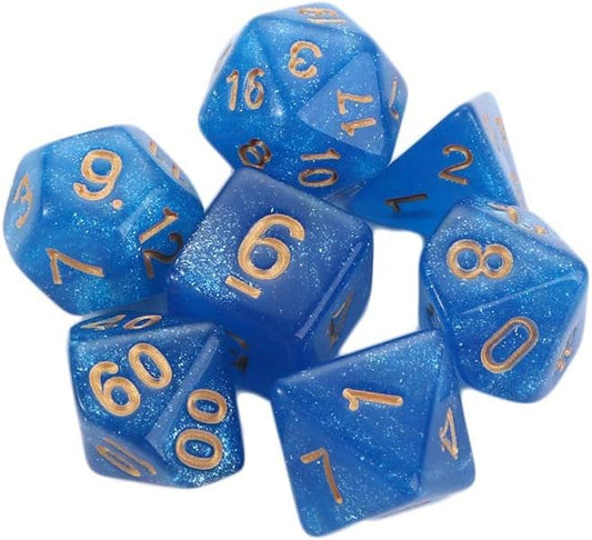 Starry Sky blue dice set