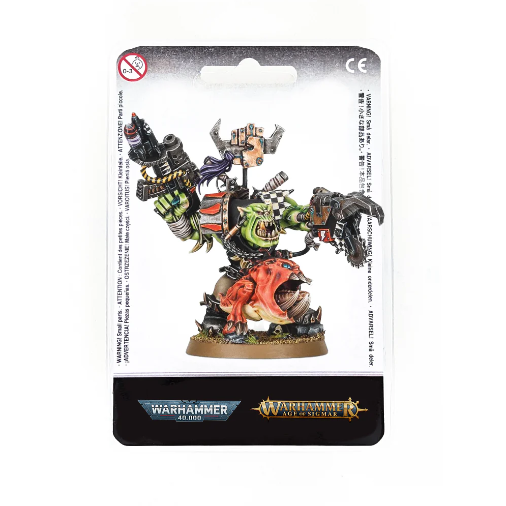 Warhammer 40k Orks: Ork Warboss with Attack Squig