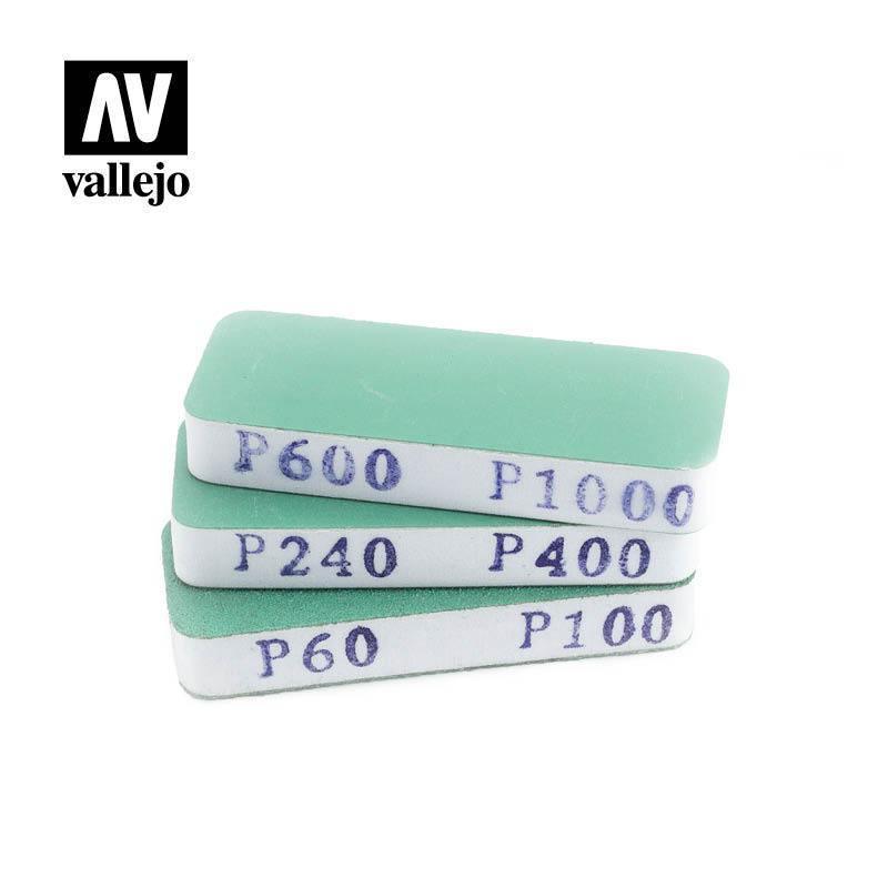 Vallejo - Tools - 3 Dual-Grit Flexi Sanders 80x30x12mm