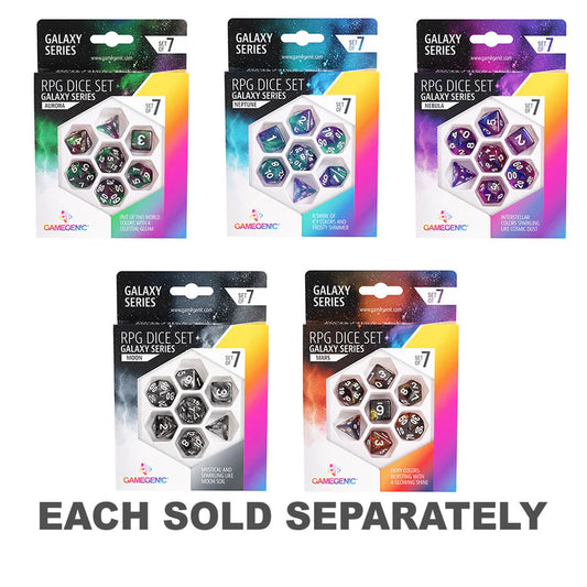 Gamegenic Galaxy Series RPG Dice Set | Set of 7 Dice