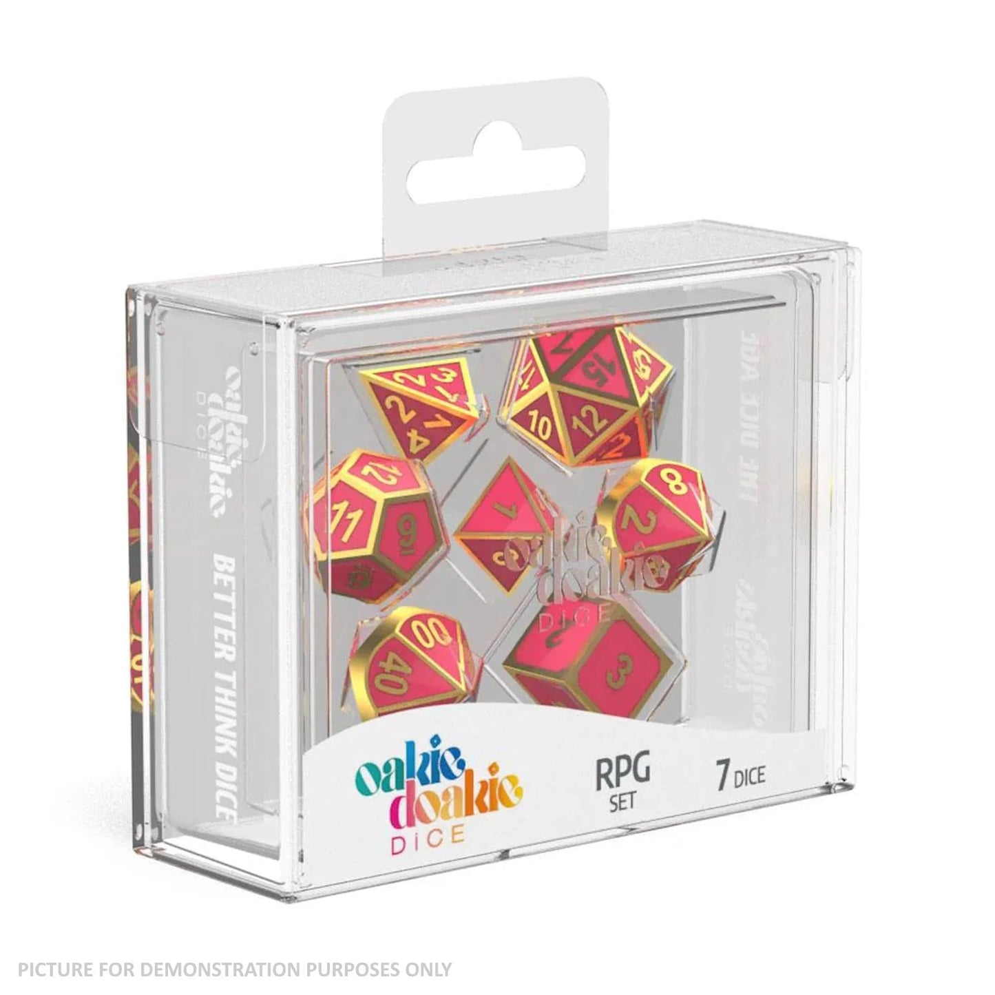 Oakie Doakie Dice - RPG Set Metal Glow In The Dark Golden Princess